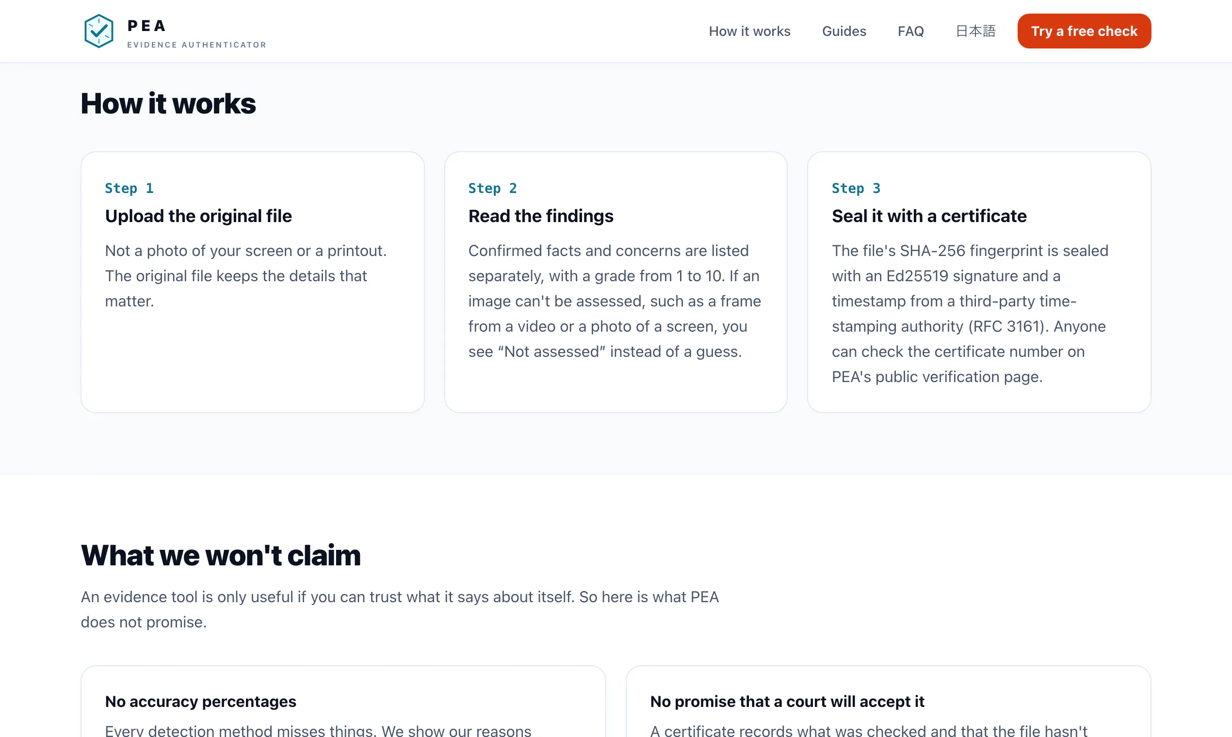 PEA – Evidence Authenticator gallery image