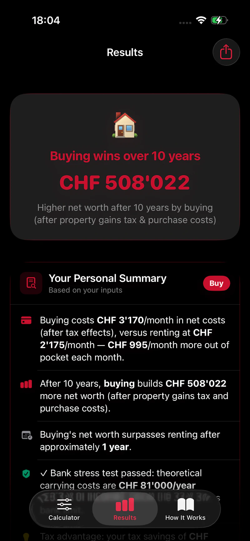Buy vs Rent CH screenshot 7