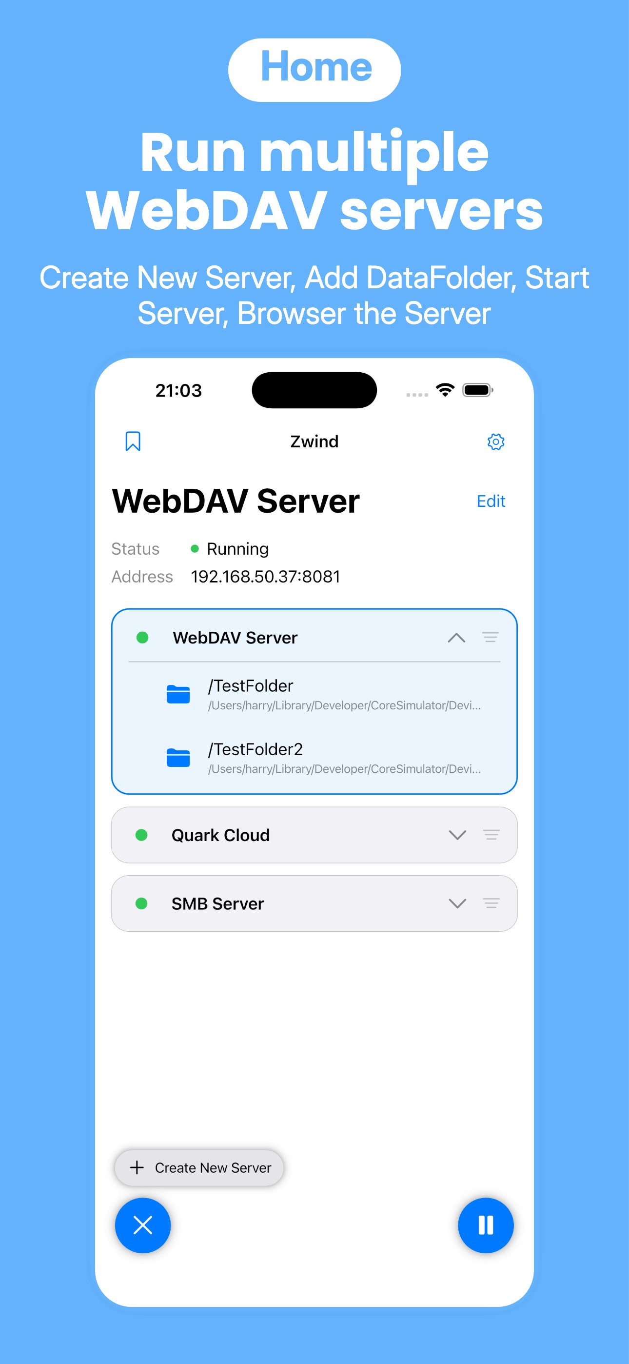 Zwind - WebDAV server on your phone gallery image