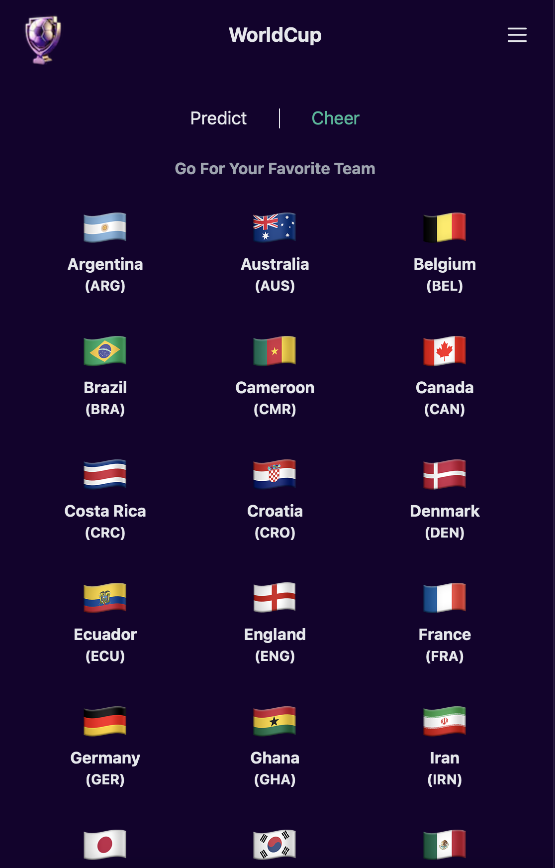 Media WorldCup meramalkan dan bersorak - Ramalkan kejohanan dunia dan pergi untuk pemain kegemaran anda 2