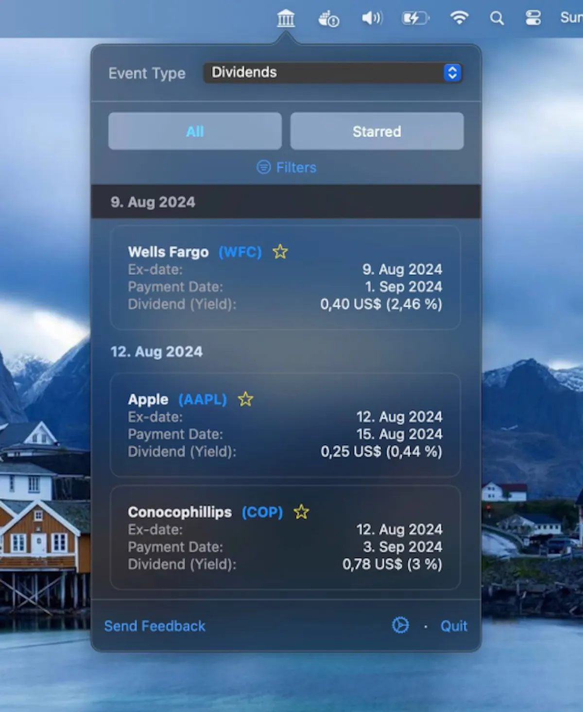 Stock Calendar App