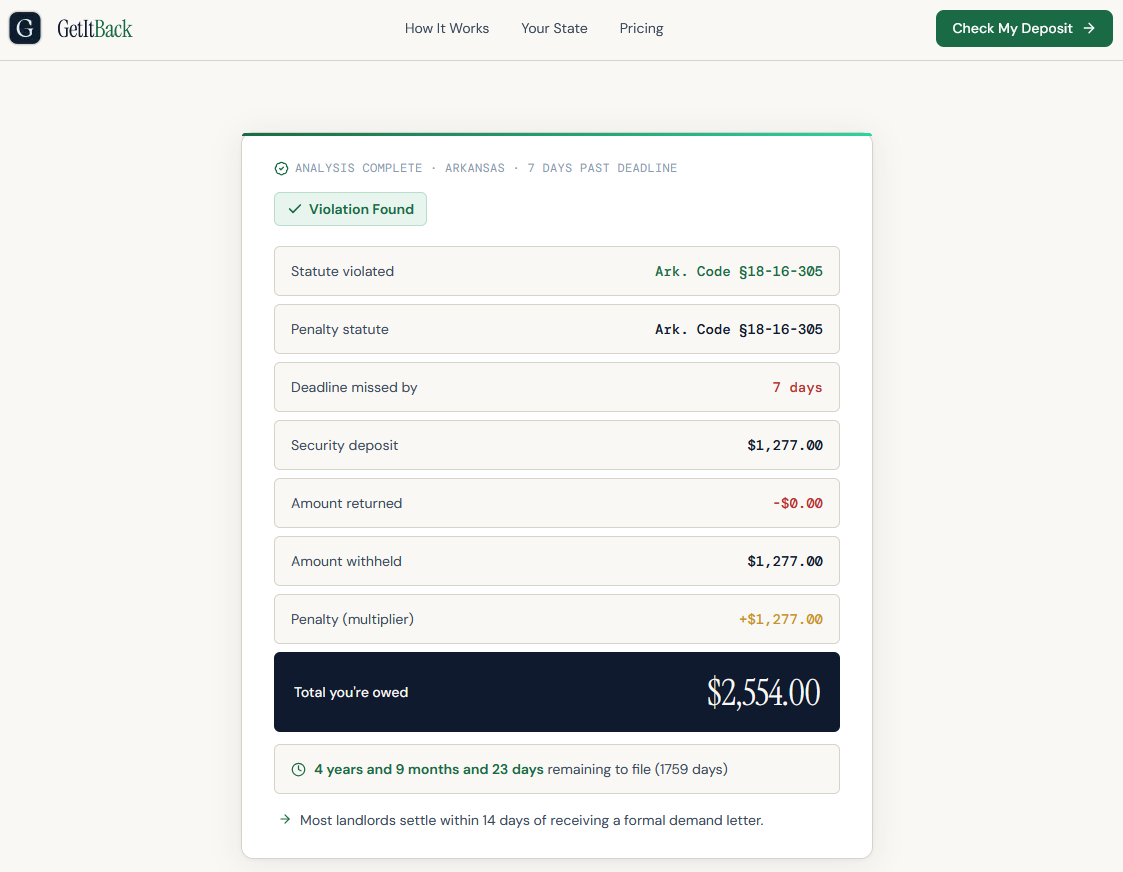 GetItBack - Security Deposit Checker media 3
