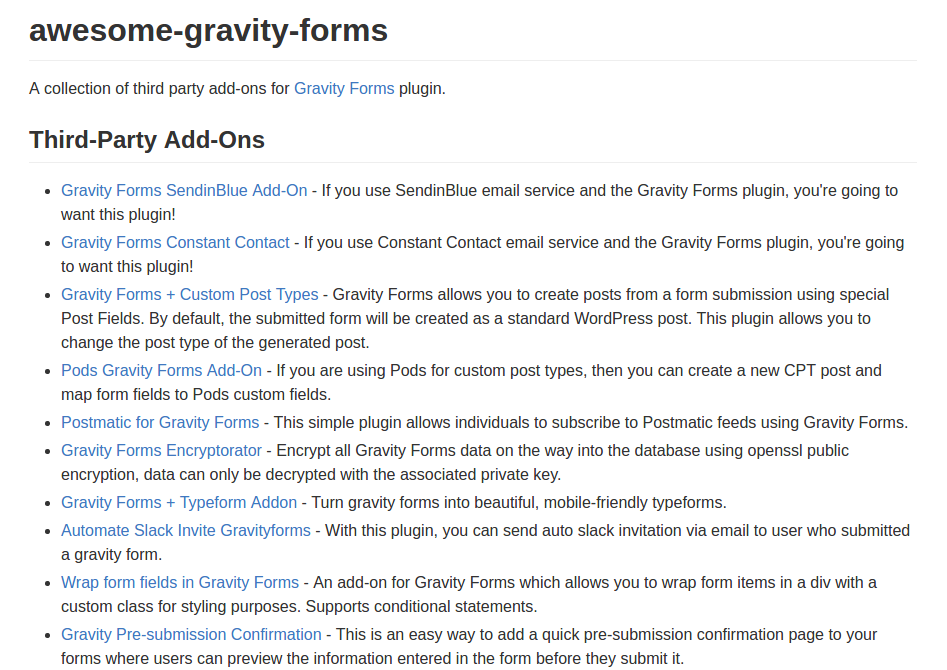Awesome Gravity Forms
