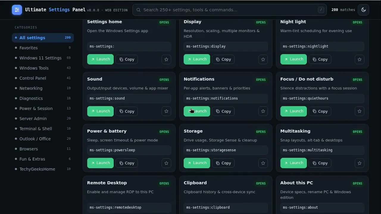 Ultimate Settings Panel gallery image