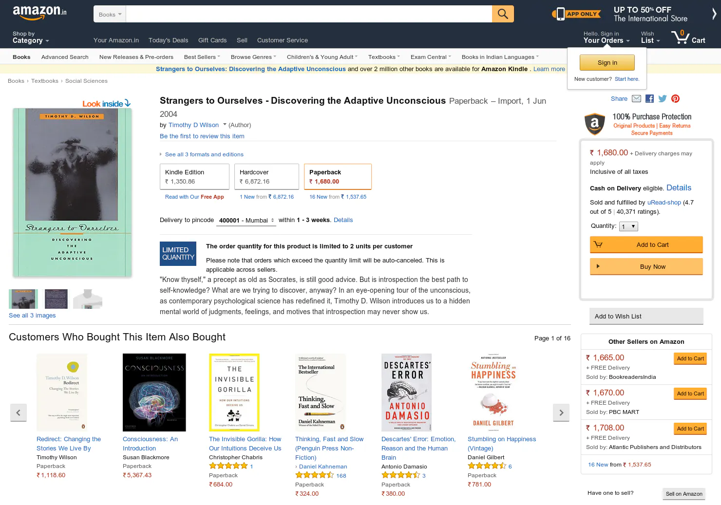 Strangers to Ourselves - Discovering the Adaptive Unconscious