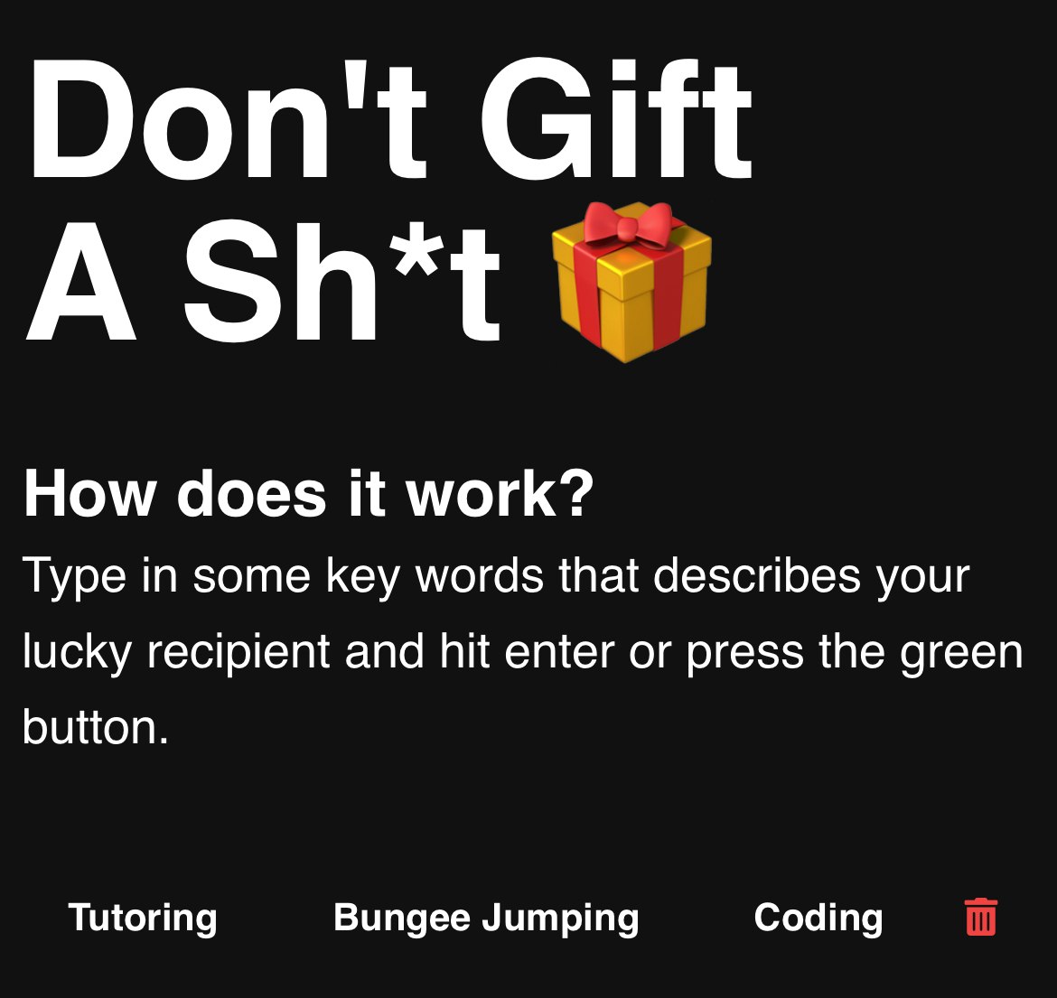 Don’t Gift a Shit