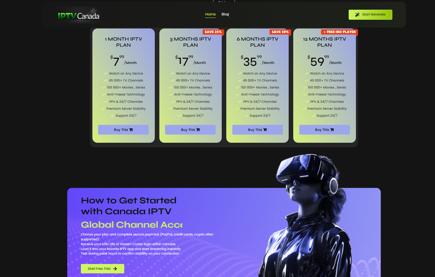 IPTV Canada 2026:  - Screenshot 2 showing product features and functionality