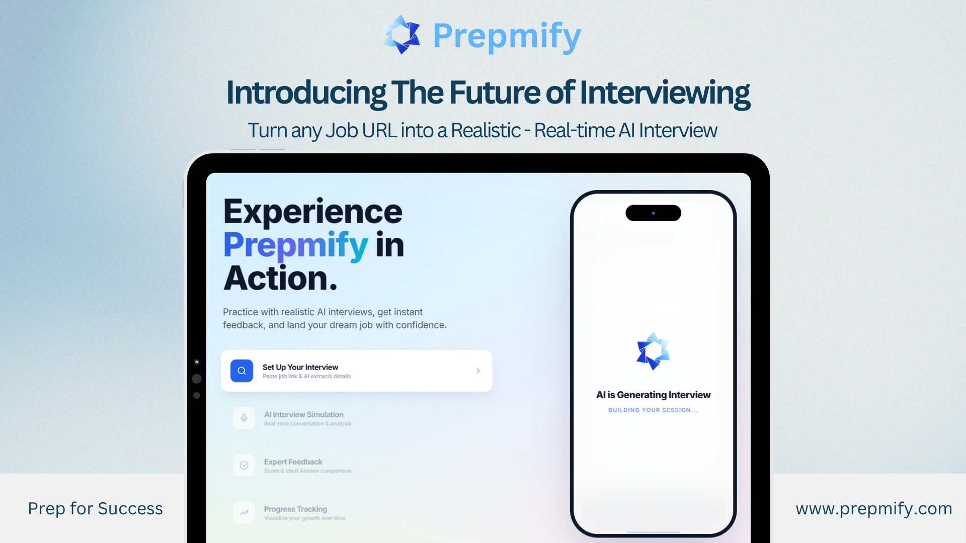 Prepmify - Main product screenshot demonstrating key features and user interface