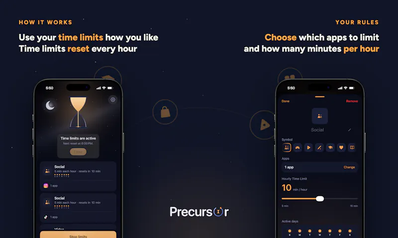 Precursor: Hourly Screen Time Control screenshot 3