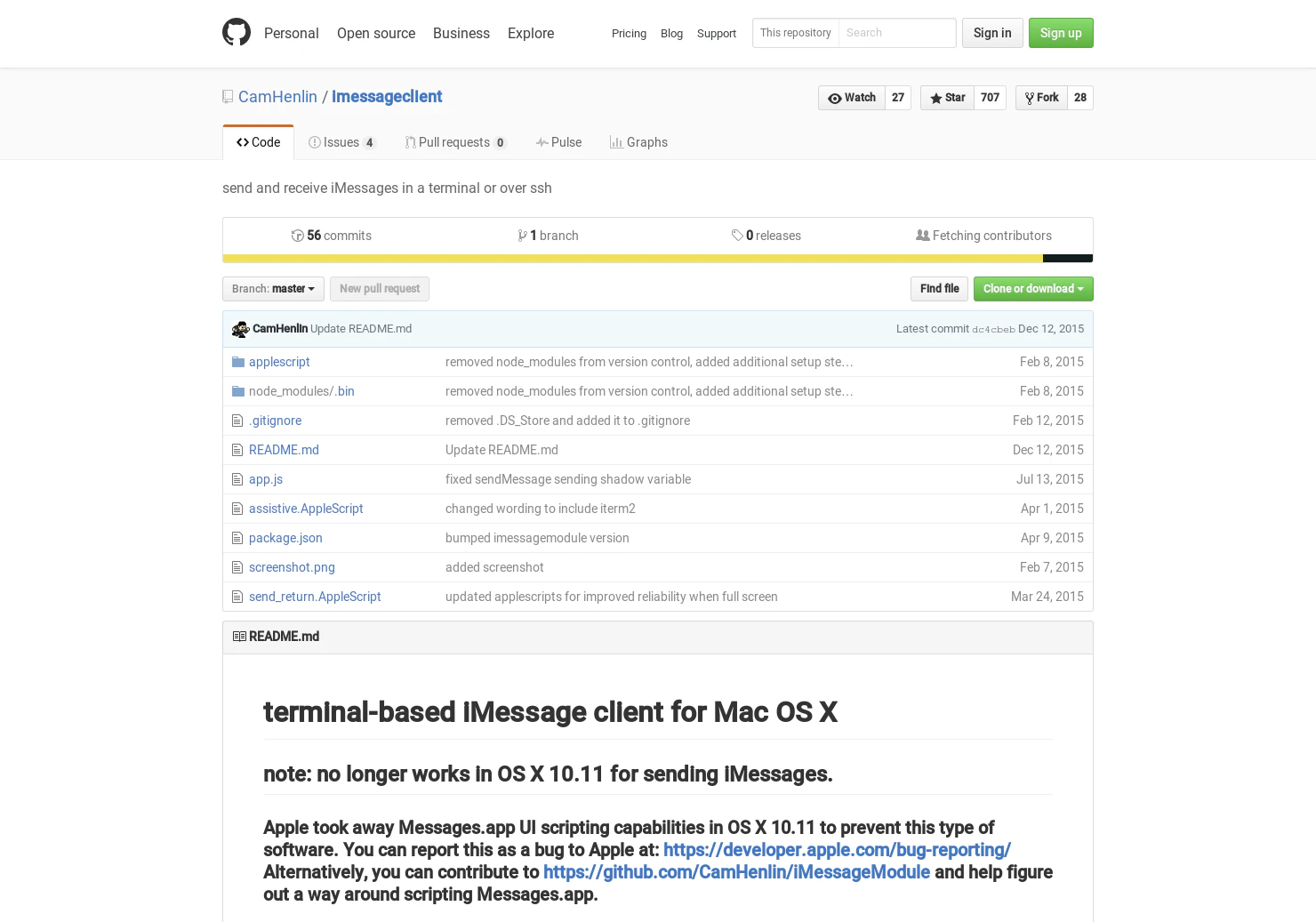 iMessage on Terminal