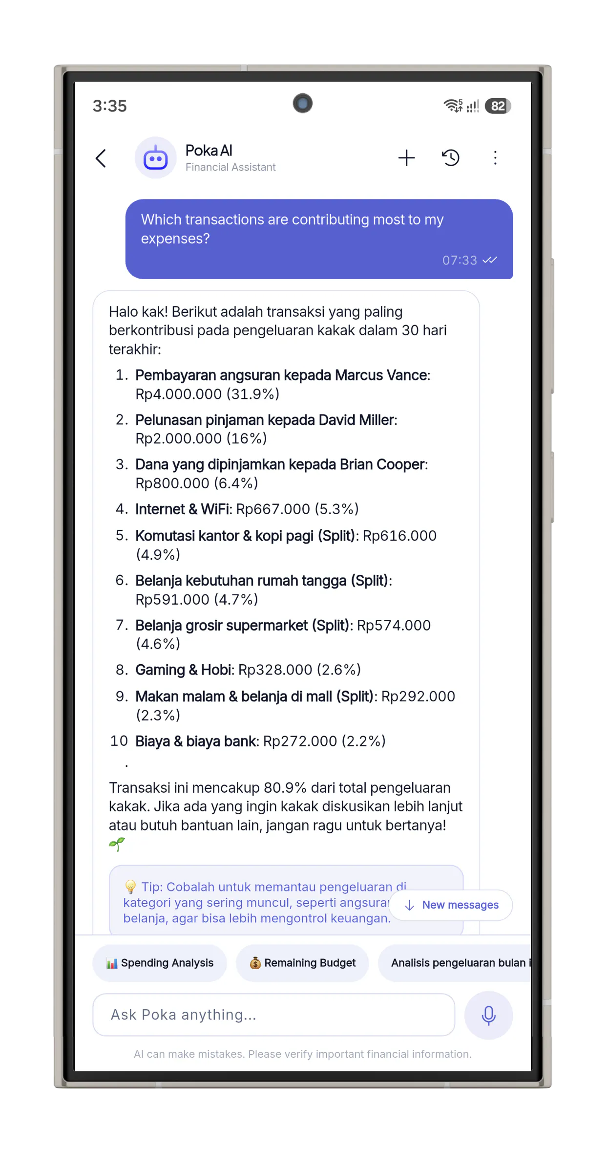 Poka: Private Expense Tracker gallery image