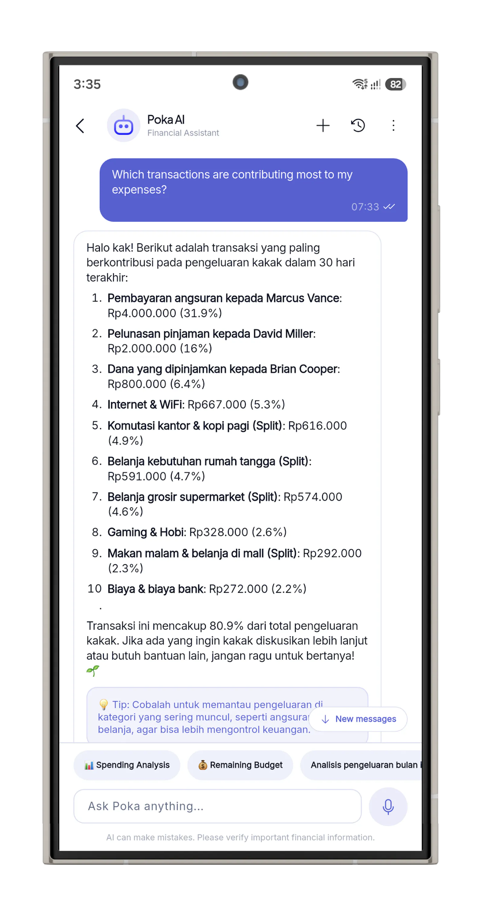 Poka: Private Expense Tracker screenshot 4