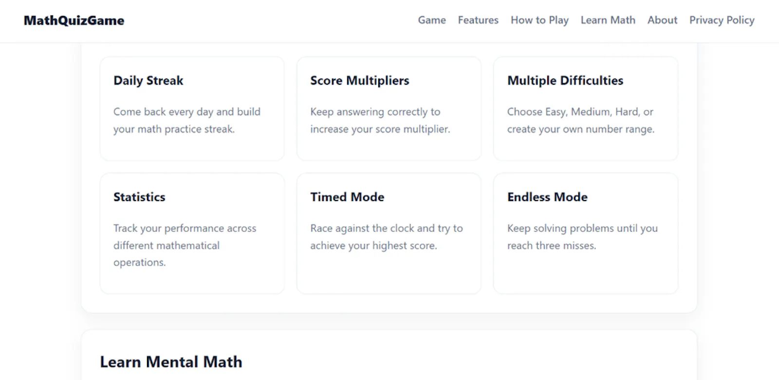 MathQuizGame screenshot 3