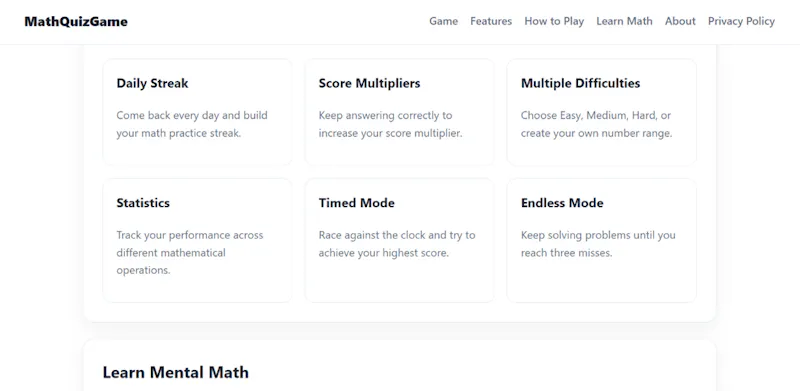 MathQuizGame screenshot 3