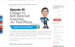 ELI20 :   Ep 21: College vs. Self-Directed Learning w/ Tam Pham media 1