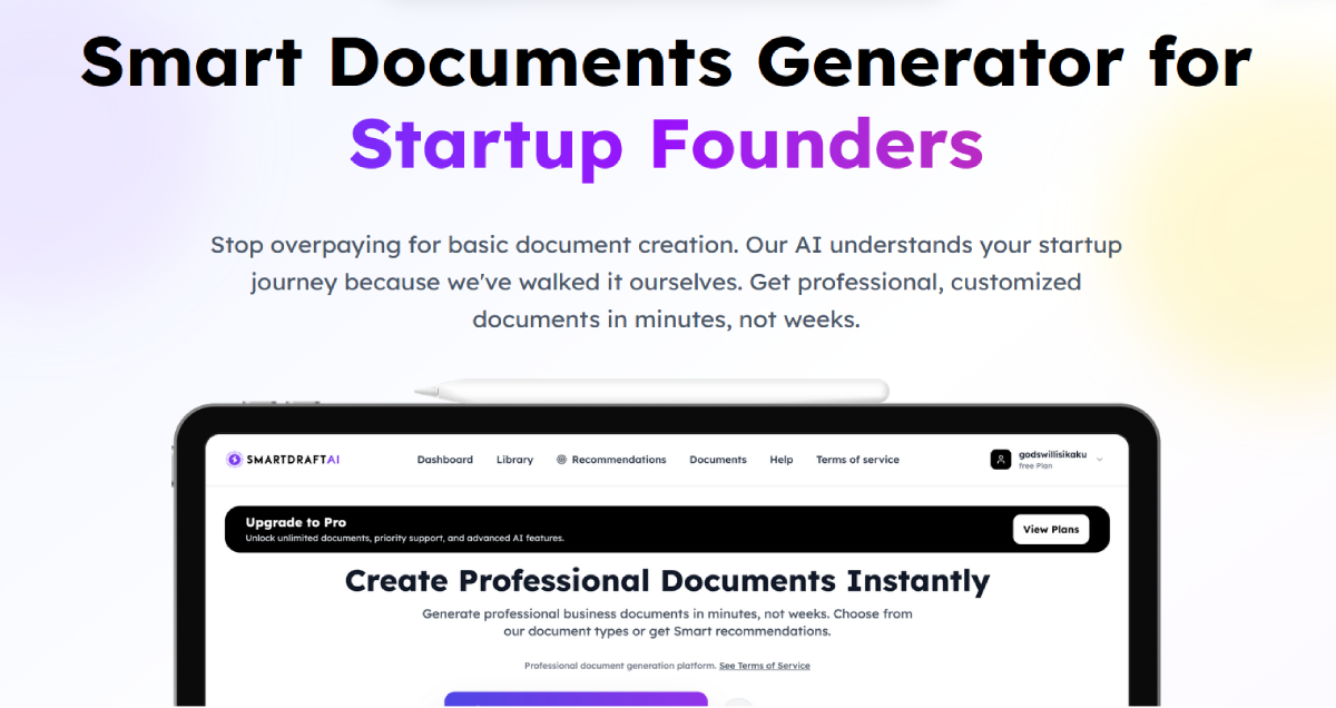 SmartDraftAI - Main product screenshot demonstrating key features and user interface