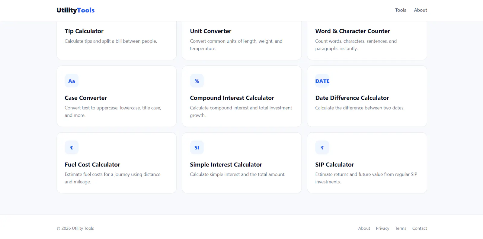 Utility Tools — Free Online Calculators screenshot 3