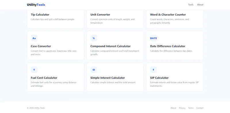 Utility Tools — Free Online Calculators screenshot 3