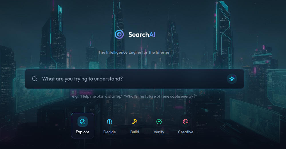 SearchAI - Main product screenshot demonstrating key features and user interface
