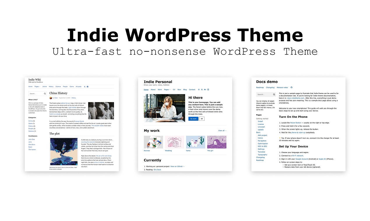 Indie theme gallery image