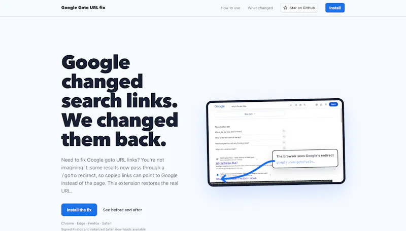 GoogleGotoUrl screenshot 2