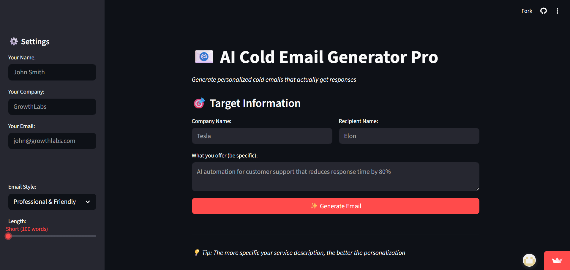 AI Cold Email Generator Pro gallery image