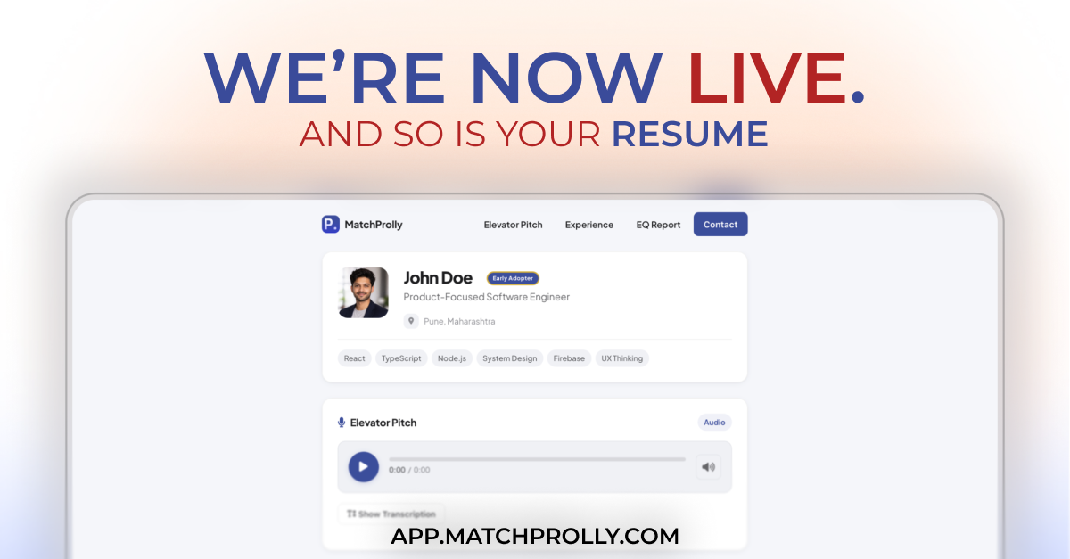 MatchProlly - Live Resume