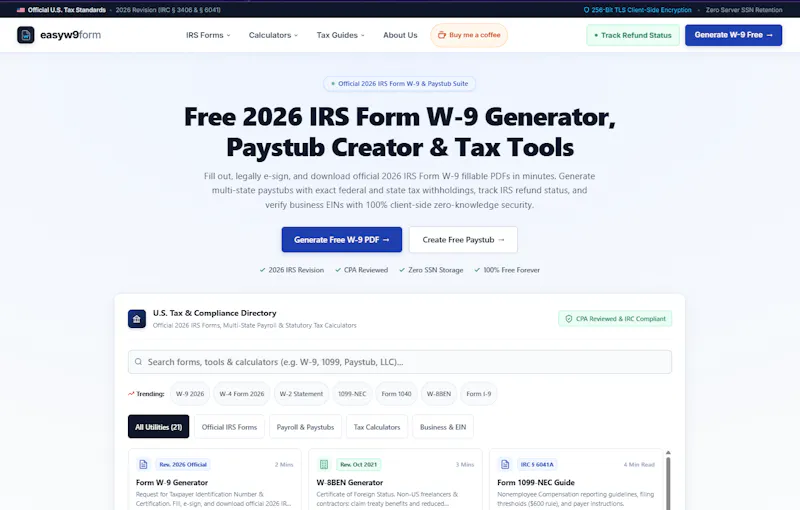 EasyW9Form Tax & Compliance Suite screenshot 1