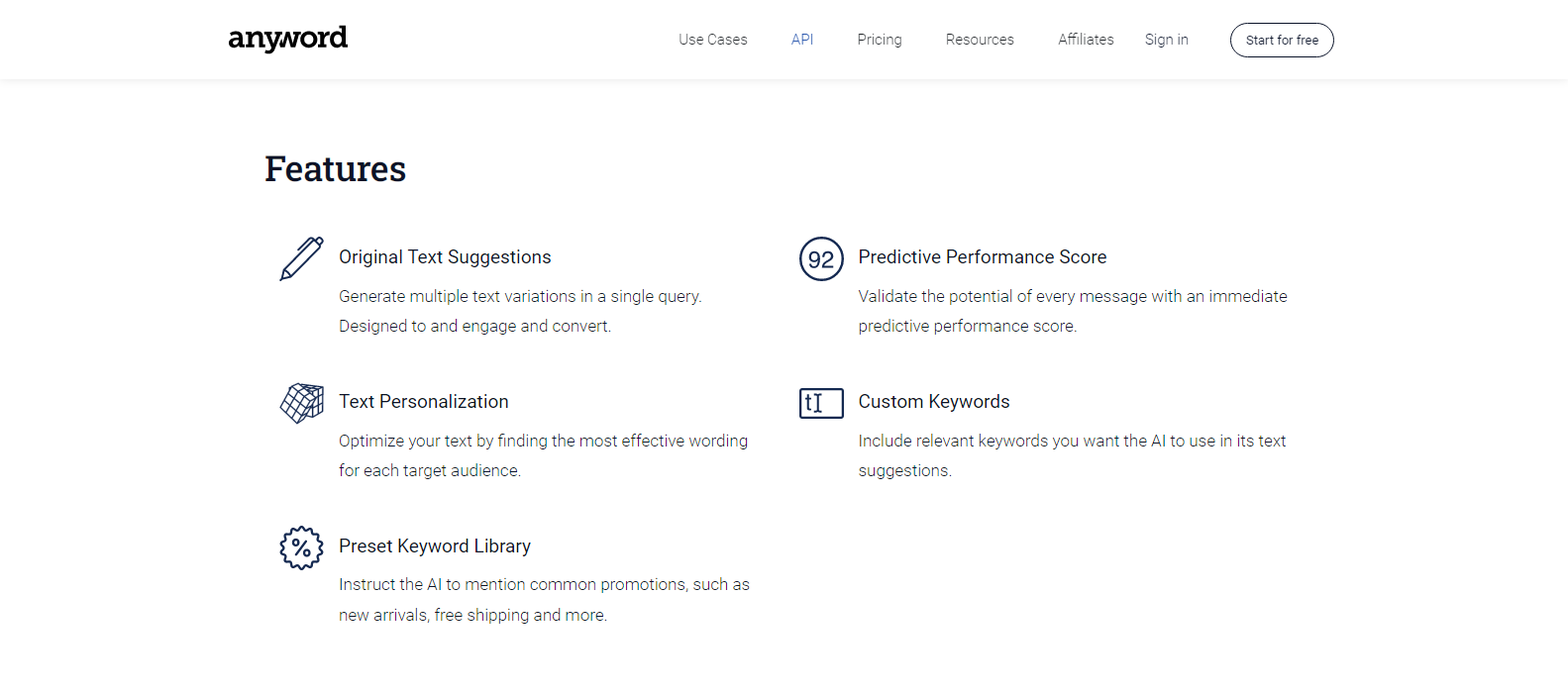 Anyword API  gallery image