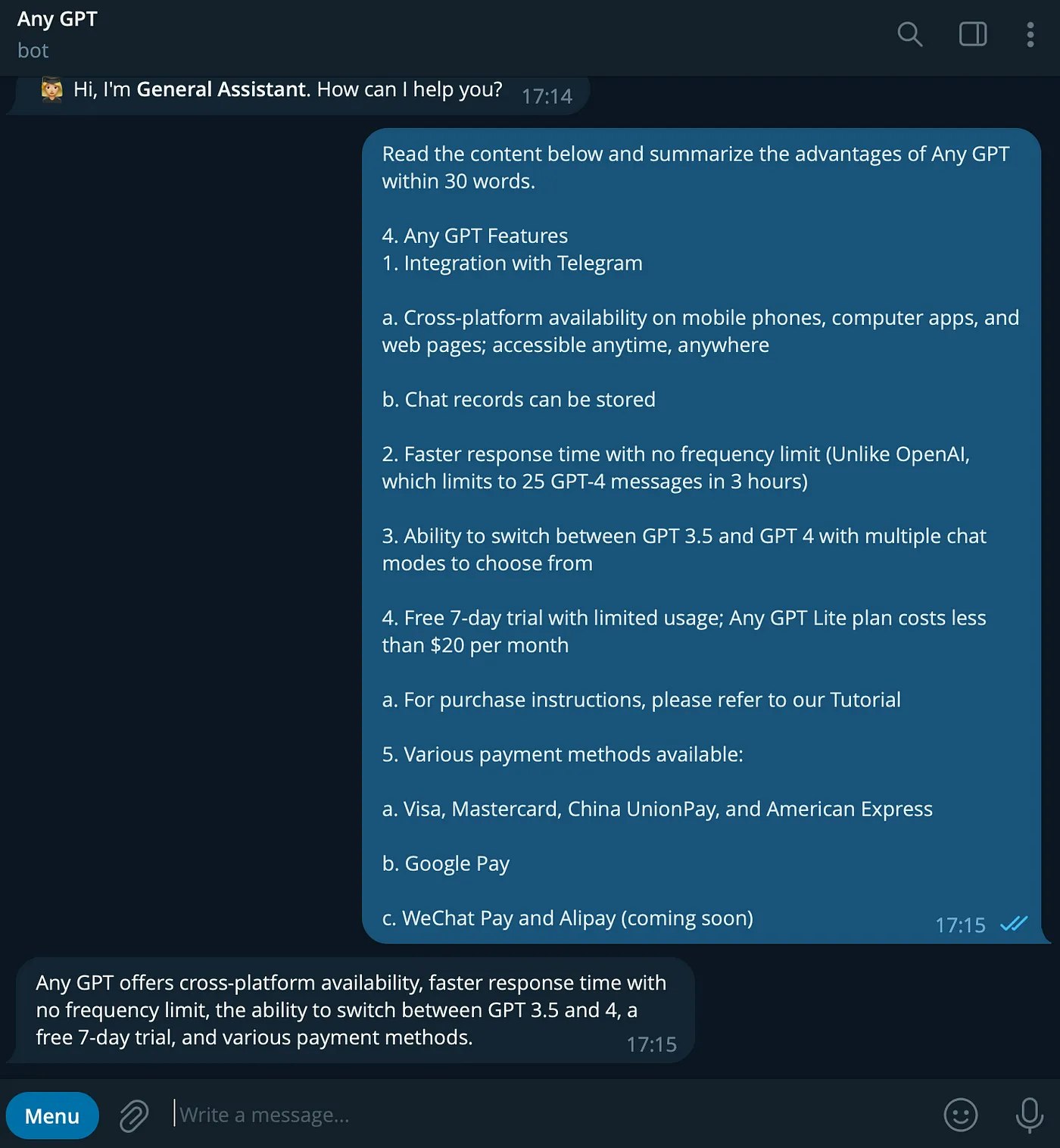 Média N'importe quel gpt - Un chatbot télégramme implémenté avec GPT-4 3