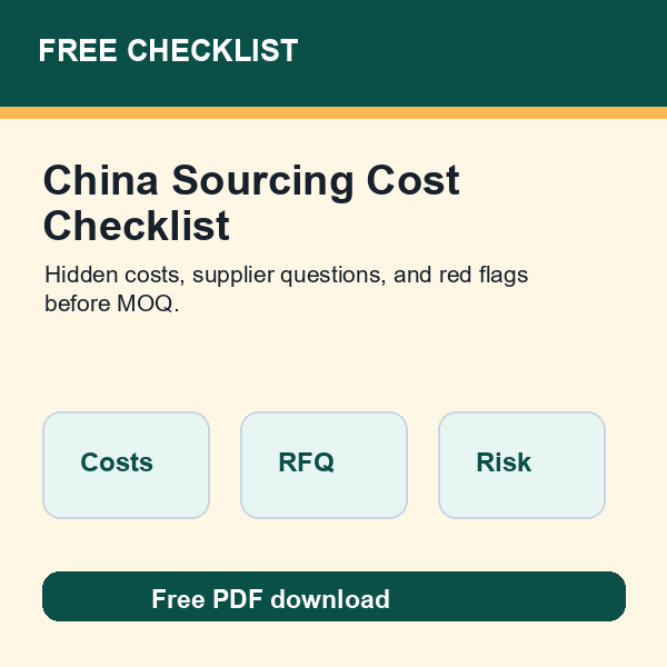 Free China Sourcing Checklist