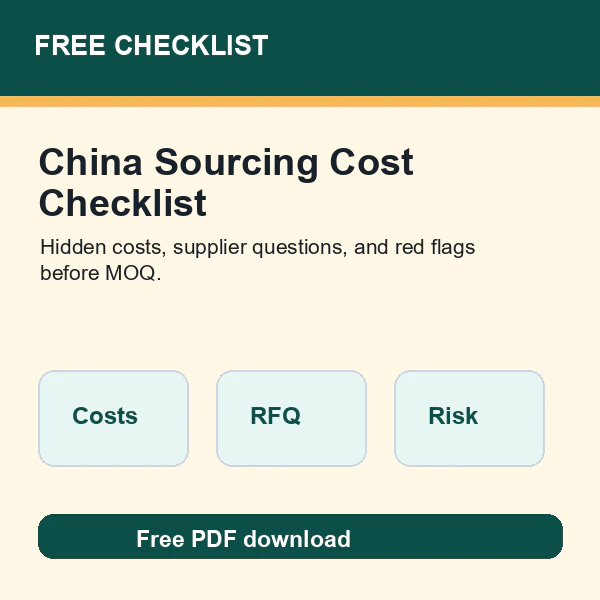 Free China Sourcing Checklist