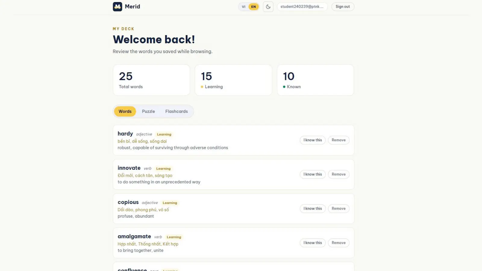 Merid: Learn English as You Browse screenshot 5