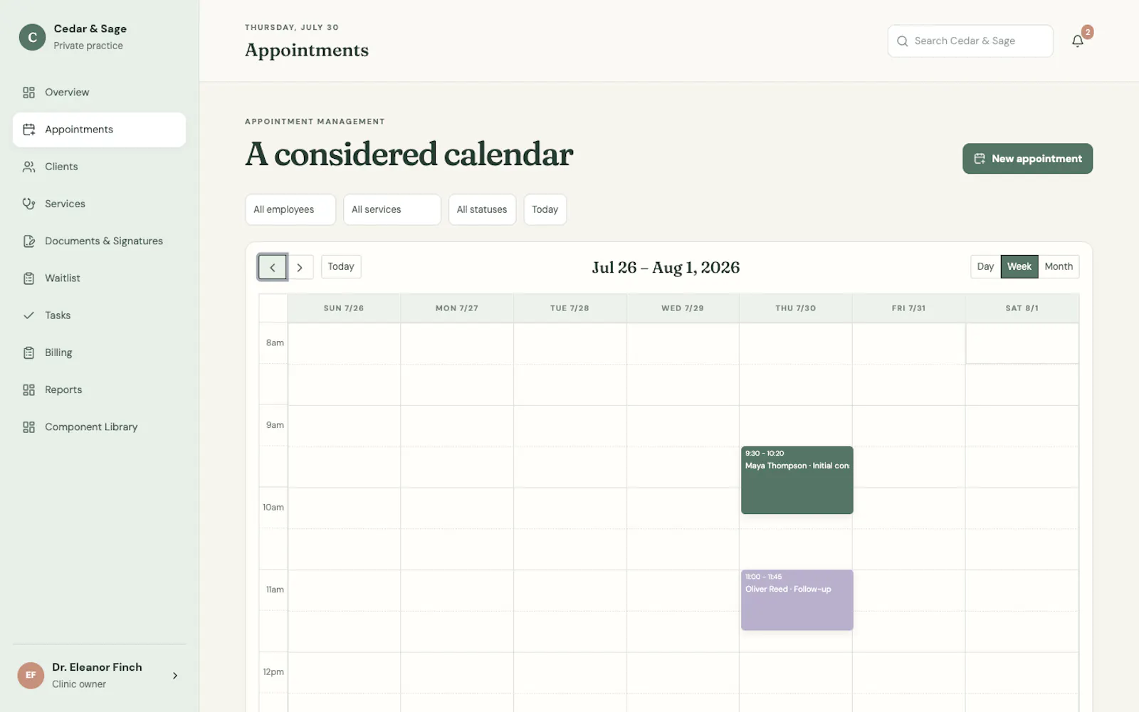 Cedar Clinic Web Template screenshot 2