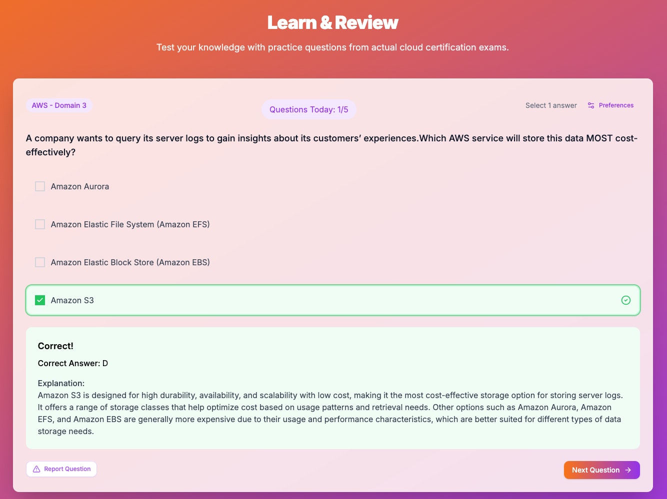 وسائط certmaster - امتحانات Crush AWS و GCP مع أدوات ممارسة الخبراء! 3
