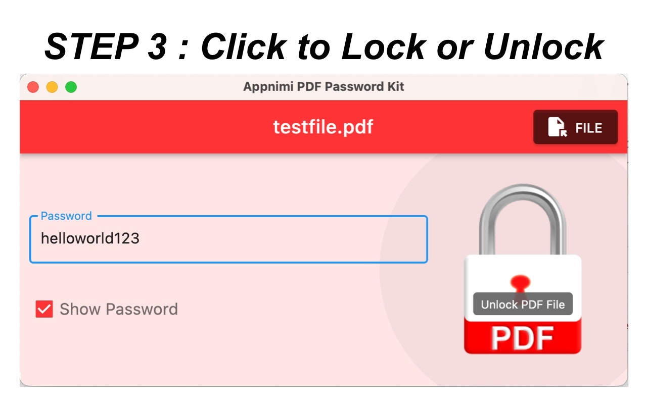 AppNimi PDF -wachtwoordkit - Tool om een ​​zip -bestand te vergrendelen of te ontgrendelen met een wachtwoord. media 3