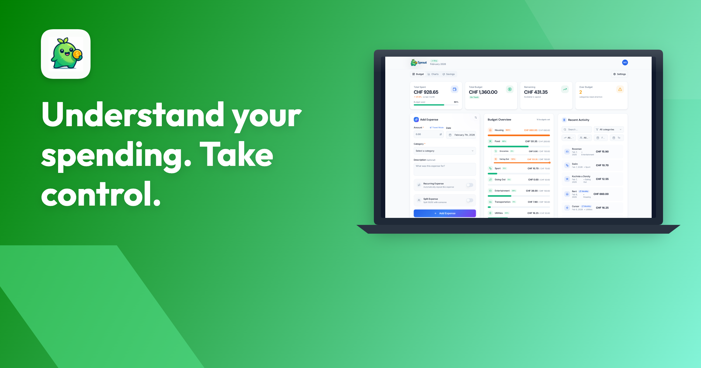 Sprout Budget - Screenshot 2 showing product features and functionality