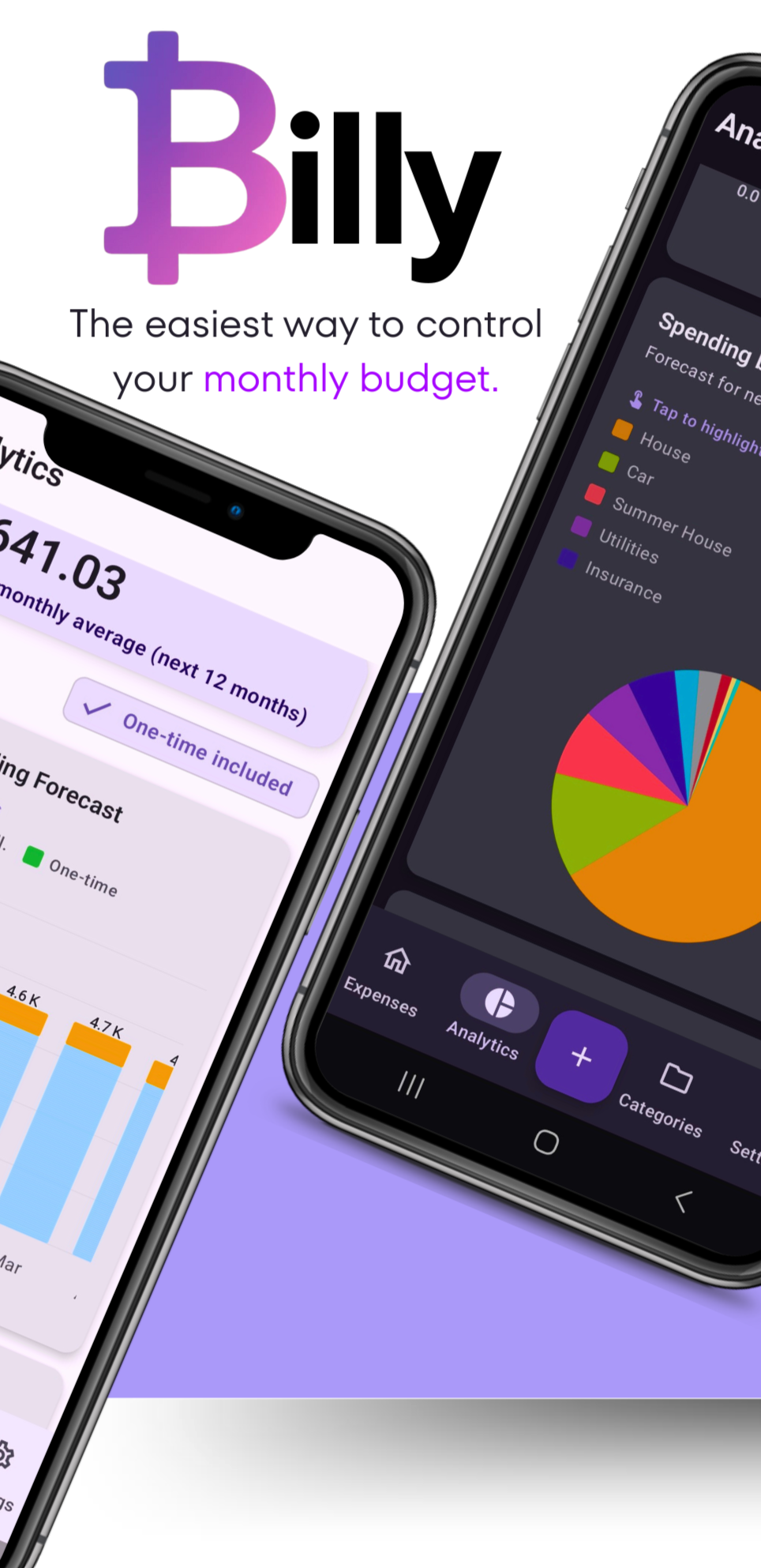 Billy Expense Tracker - Main product screenshot demonstrating key features and user interface