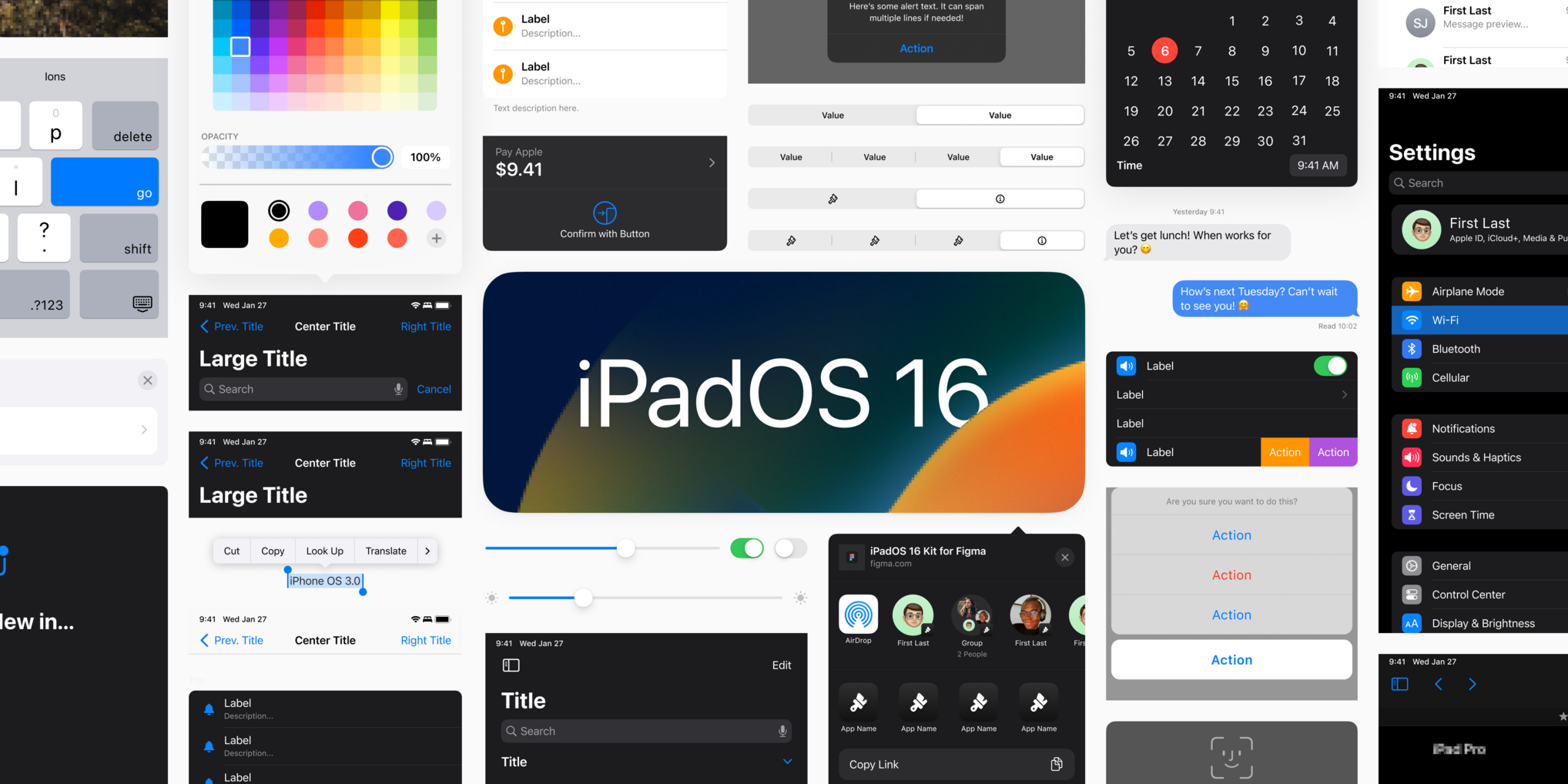 Bộ UI IPados 16 cho Figma