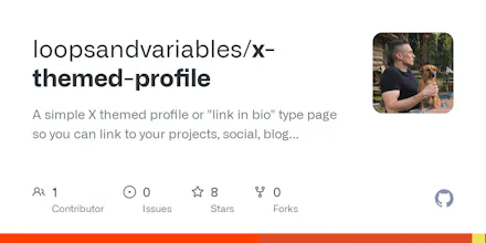 X themed profile / link in bio template gallery image