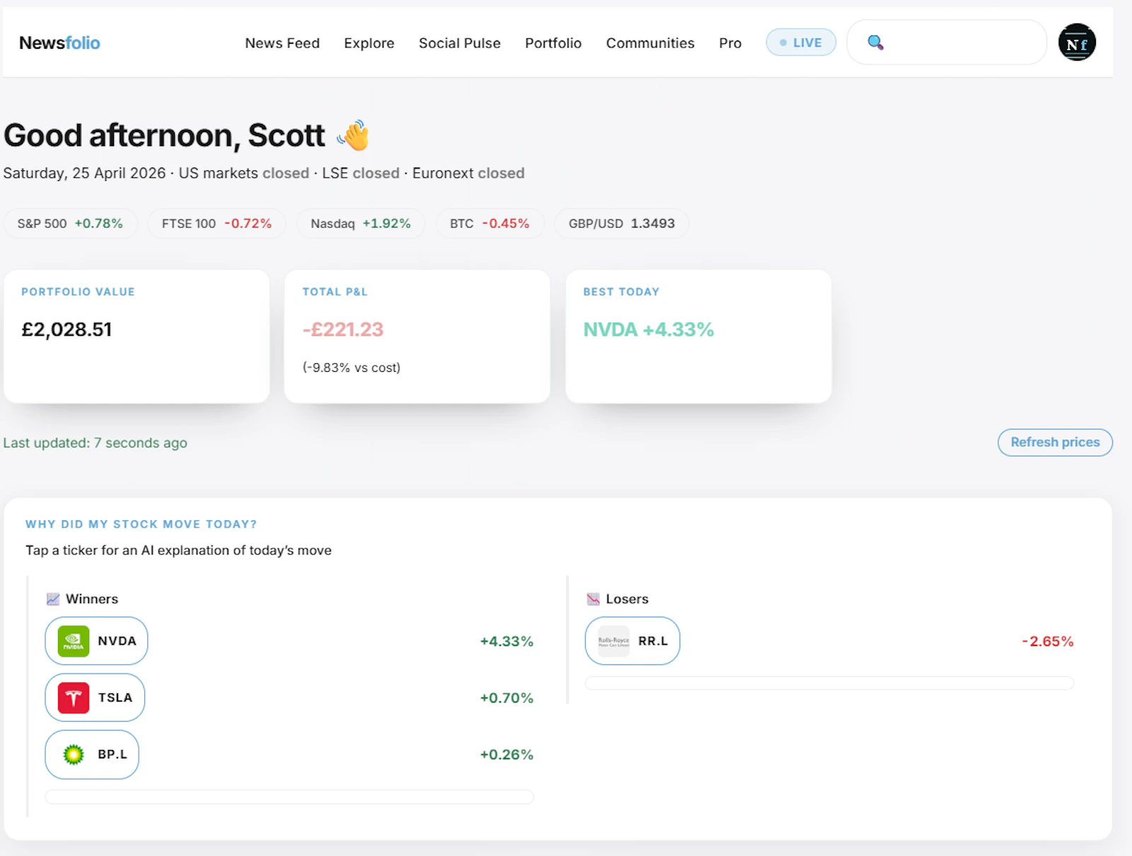 Newsfolio screenshot 2