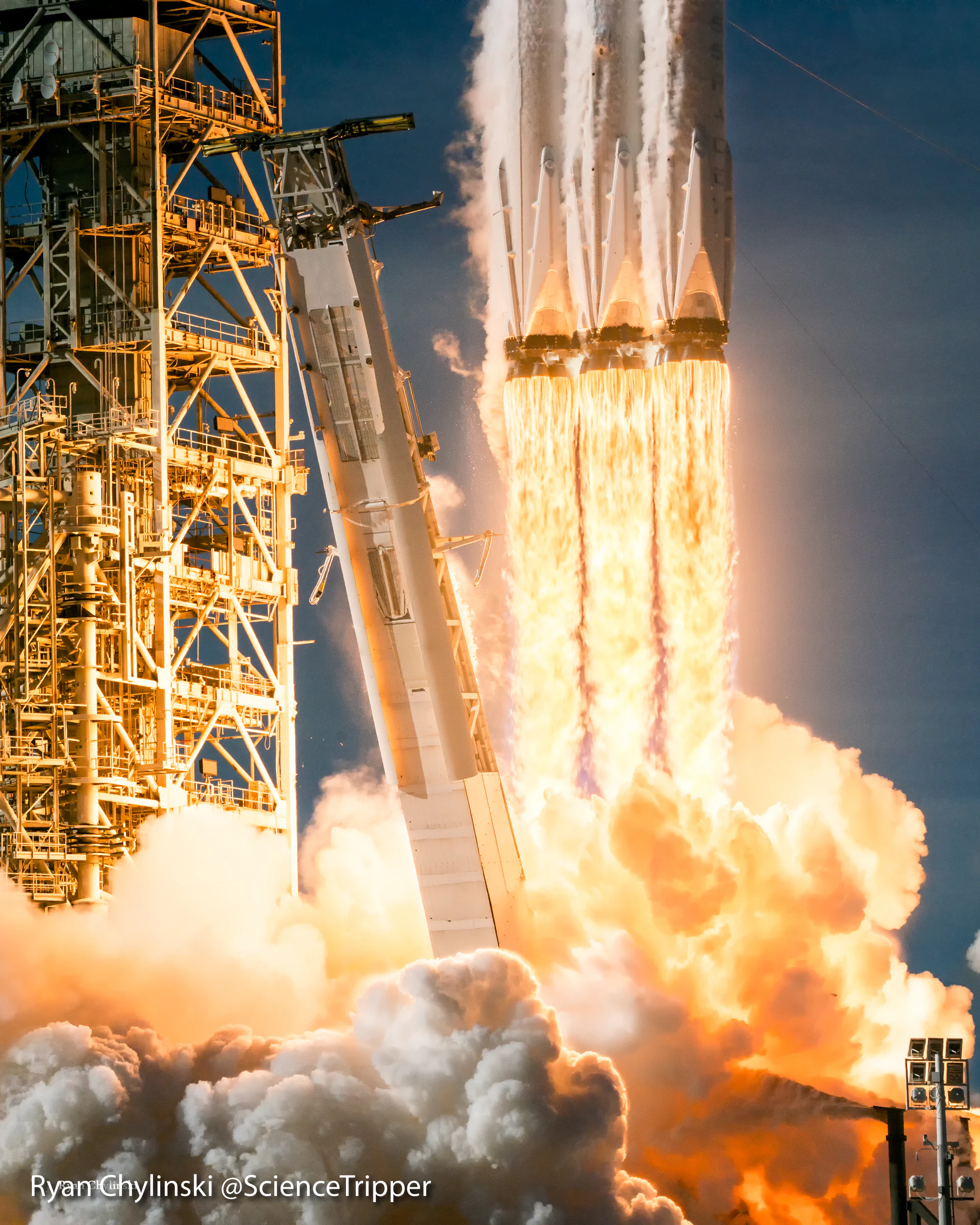 Powerful Falcon Heavy launch detail poster - Original Photography by Ryan Chylinski