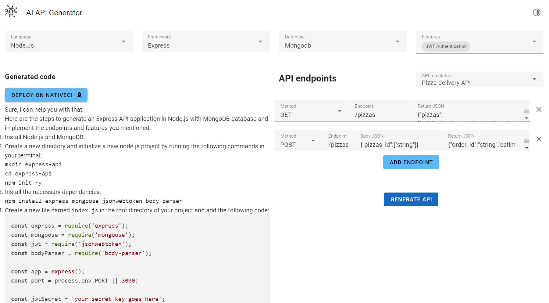 Media Nativeai - Trình tạo phụ trợ API dựa trên Chatgpt 2