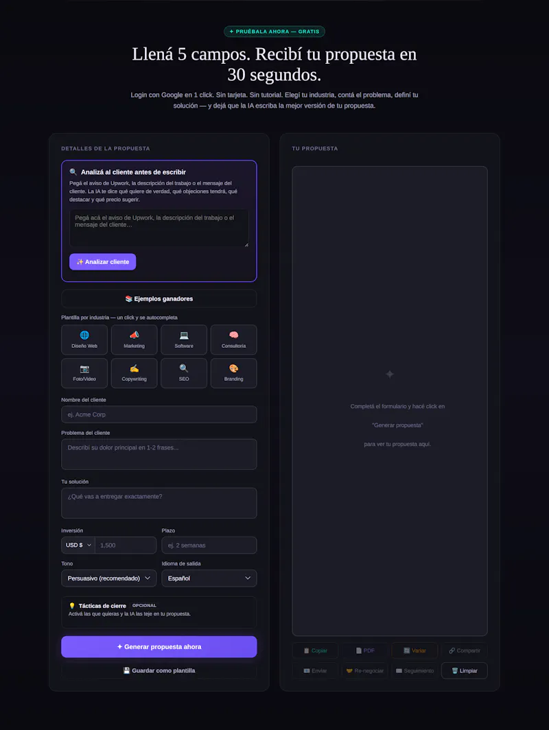 ProposalGenia screenshot 2