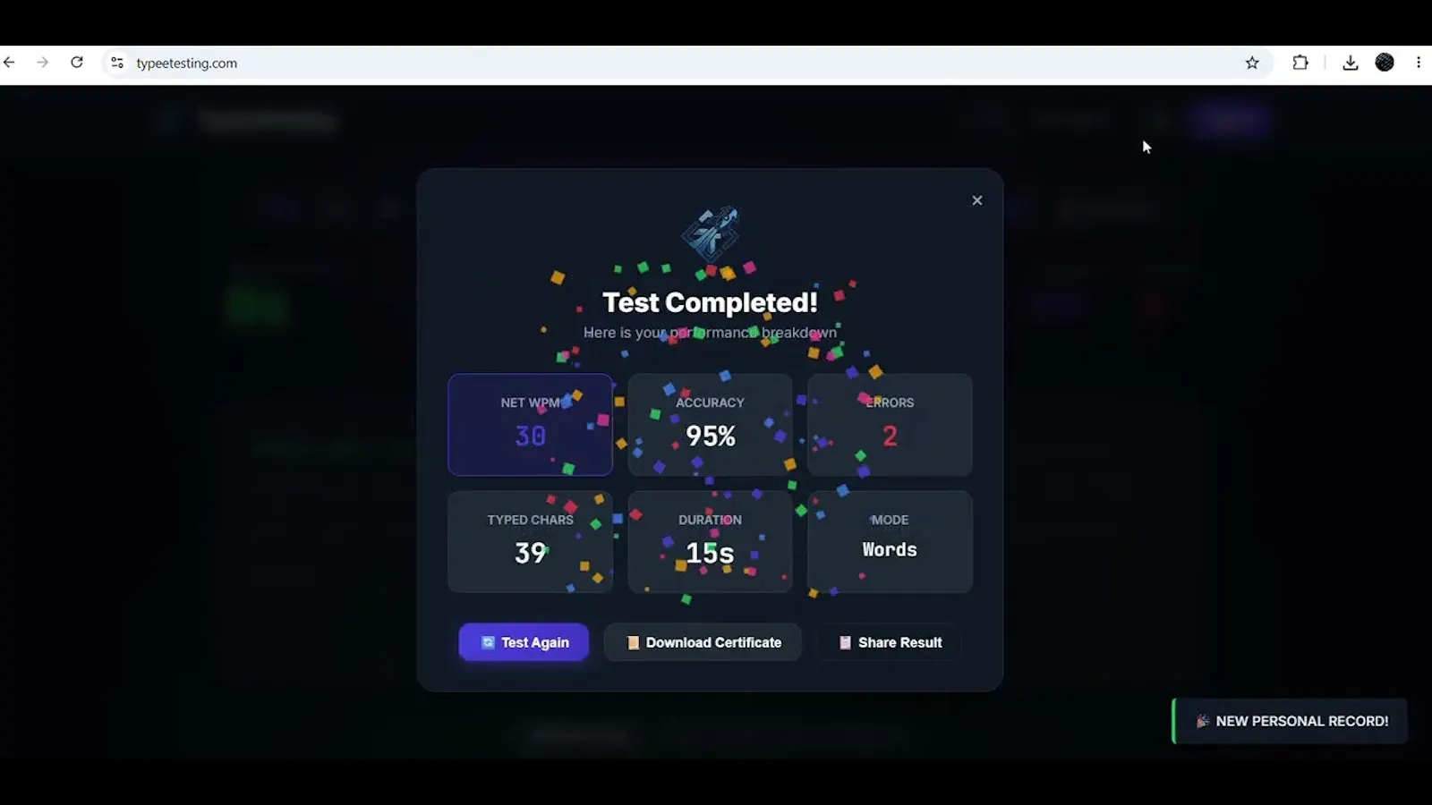 Free  Typing Speed Test with Certificate screenshot 1 (video preview)