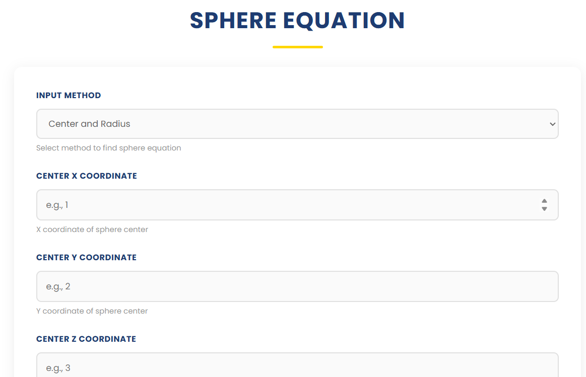 Sphere Equation | Ease Tools gallery image