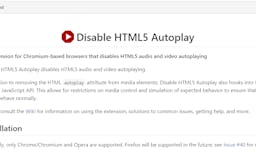 Disable HTML5 Autoplay media 1