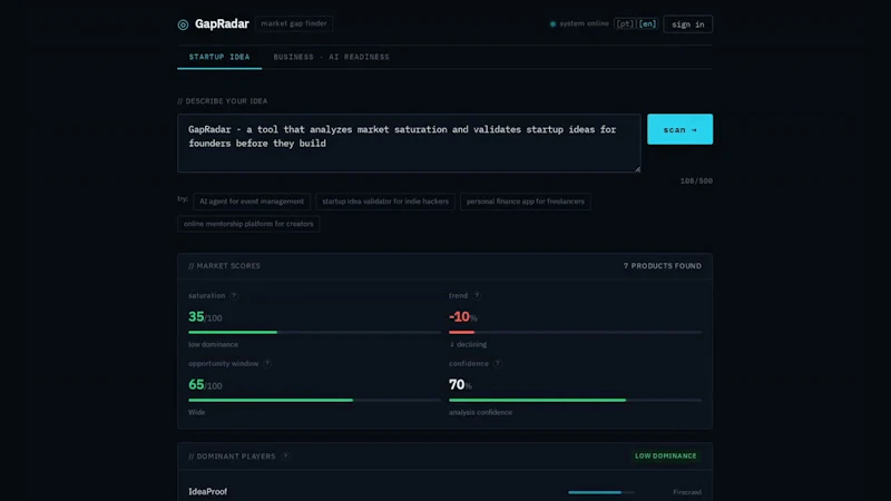 GapRadar screenshot 1 (video preview)