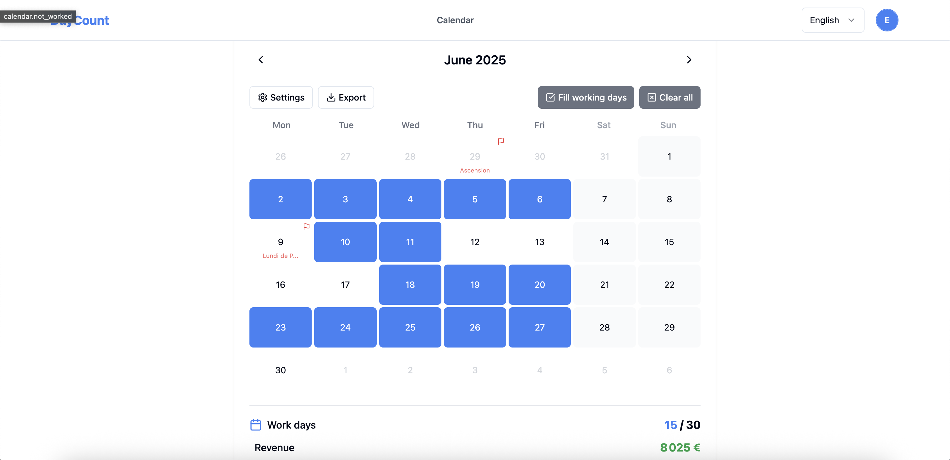 وسائط Daycount - تتبع يوم بسيط للمستقلين 3