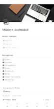 Student's dashboard notion template gallery image